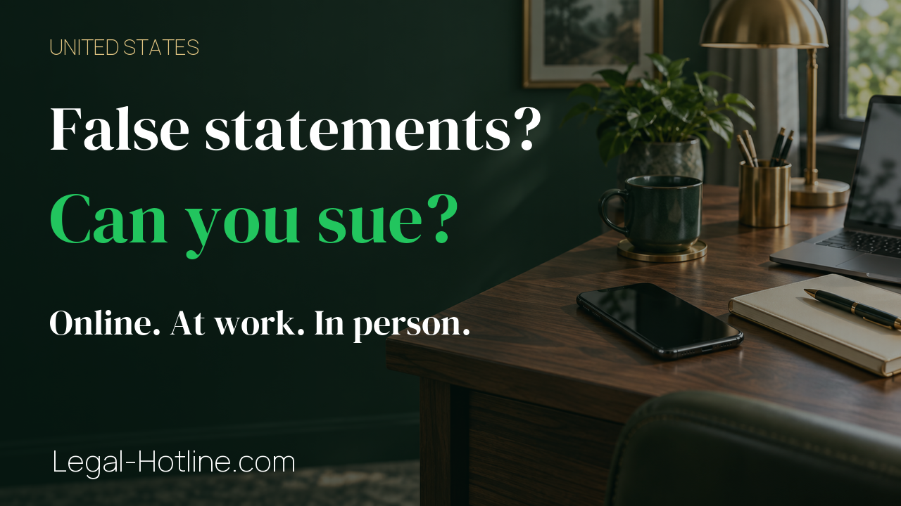 Thumbnail for Can I sue for defamation over false statements made online, at work or in person?